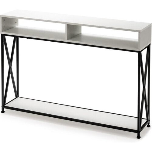 Tweedekans Coast Consoletafel – Open Plank & Stalen Frame – 120 x 23 x 79 cm – Wit