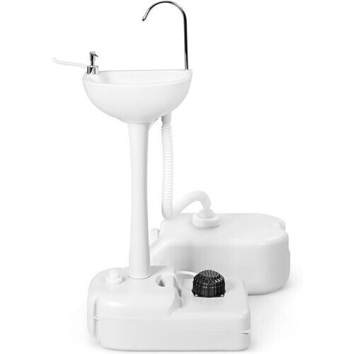 Tweedekans Coast Draagbare Campingwastafel - 17 L Watertank - Handdoekhouder - Zeep Dispenser - Wit