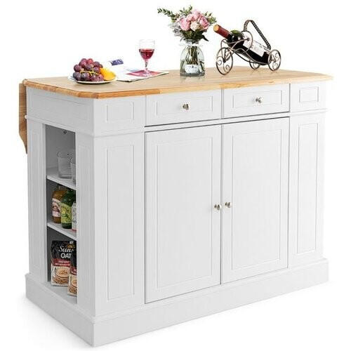 Tweedekans Coast Keukenmeubel - Keukeneiland - Inklapbaar - 120x61x92 cm - Wit