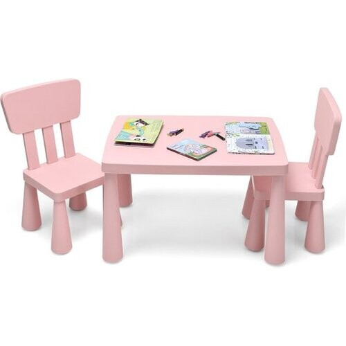 Tweedekans Coast Kindertafel met 2 Stoelen – 3-Delige Set – Roze