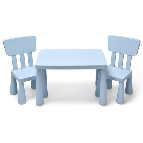 Tweedekans Coast Kindertafel met 2 Stoeltjes - Kleurtafel - 76,5 x 54,5 x 49,5 cm - Blauw