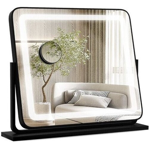 Tweedekans Coast Make-Up Spiegel met LED Verlichting - 3 Lichtstanden - 5X Vergroting - Kantelbaar - 56 x 12 x 48 cm - Zwart