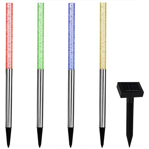 Tweedekans Monzana Tuinlamp - Zonne energie Set van 4 Schemersensor IP44 - Multicolor