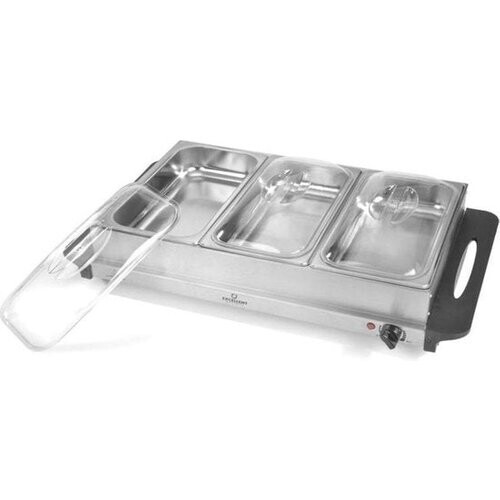 Tweedekans Excellent Electrics - Elektrische 2 in 1 RVS Buffetwarmer (300W) -3x2.5 liter