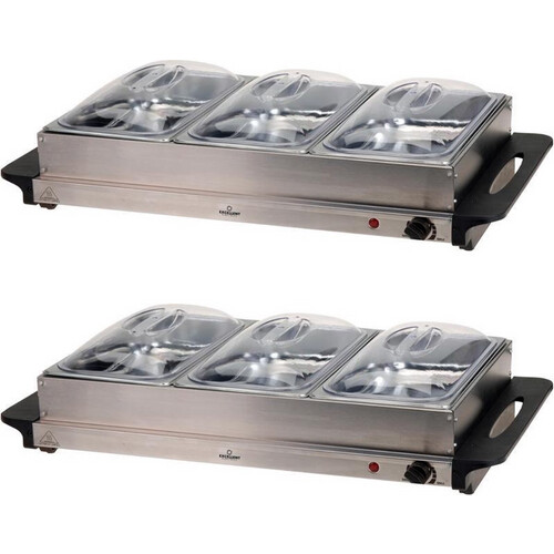 Tweedekans Excellent Electrics Warmhoudplaat - Set van 2 - RVS - 53 x 35 x 10cm