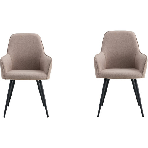 Tweedekans Harbo Eetkamerstoel – Set van 2 – Steen Kleur – 47x47 cm (Zithoogte x Zitdiepte)