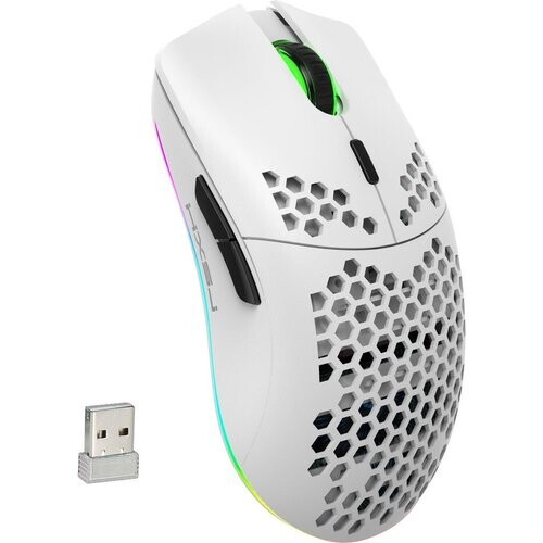 Tweedekans HXSJ T66 2.4G Draadloze Gaming Muis - Compact - RGB Verlichting - Wit