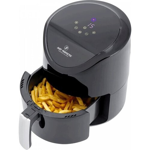 Tweedekans Just Perfecto Airfryer XL 3.5L - 1200W - Met Touchscreen & LED Display - Heteluchtfriteuse Met Grilplaat - Air Fryer Zonder Olie - Braden, Grillen, Bakken, Roosteren én Frituren - 7 Programma's - Vaatwasserbestendig