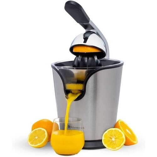 Tweedekans KitchenBrothers Citruspers - Elektrische Sinaasappelpers en Citroenpers met Pershendel - RVS - Zwart