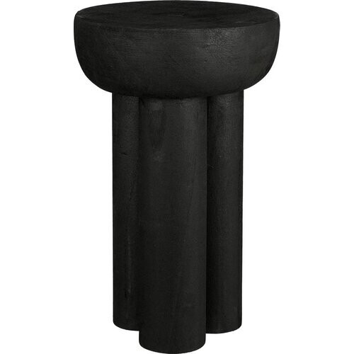 Tweedekans Mica Decorations Latty Bijzettafel - H50 x Ø30 cm - Paulownia Hout - Zwart