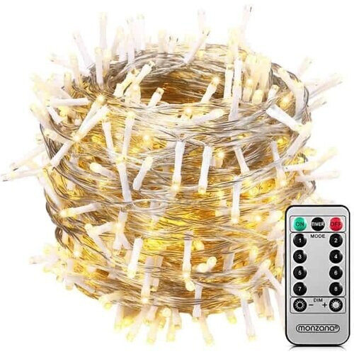 Tweedekans Monzana Lichtsnoer 200 LEDS – Afstandsbediening Timer – Warm Wit