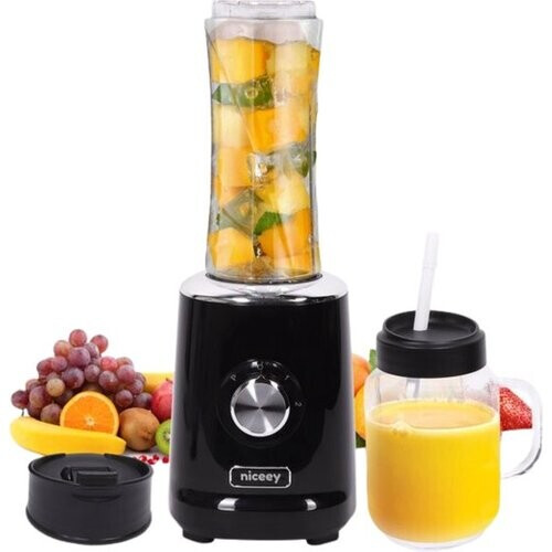 Tweedekans Niceey Mini Blender - Smoothie Maker - Blender Smoothie - Juicer - 500W - met 2 To-Go Bekers - Zwart