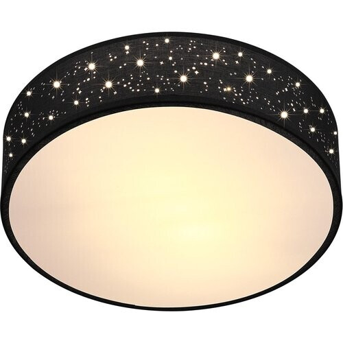 Tweedekans Plafondlamp – Sterrenhemel – Rond - Ø 30cm – 40 Watt - Stof -Zwart