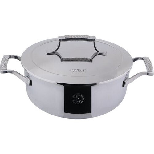 Tweedekans Saveur Selects – Voyage serie - Kookpan 25 cm - pfas vrije Kookpan - Tri-ply RVS - Geschikt voor Inductie en alle andere warmtebronnen - Ovenbestendig tot 260°C – Vaatwasserbestendig - Teflon vrij