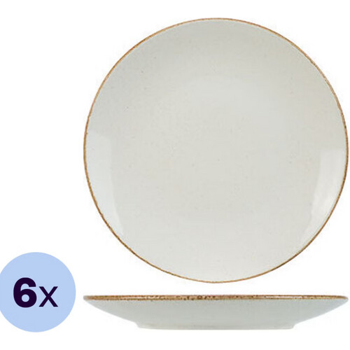 Tweedekans Set van 6 Cosy & Trendy Granite Ivory borden – 27 cm – tijdloos ivoorkleurig design