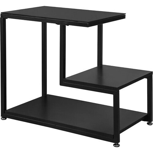 Tweedekans SoBuy Bijzettafel Glazen - 65x55x35cm - Zwart