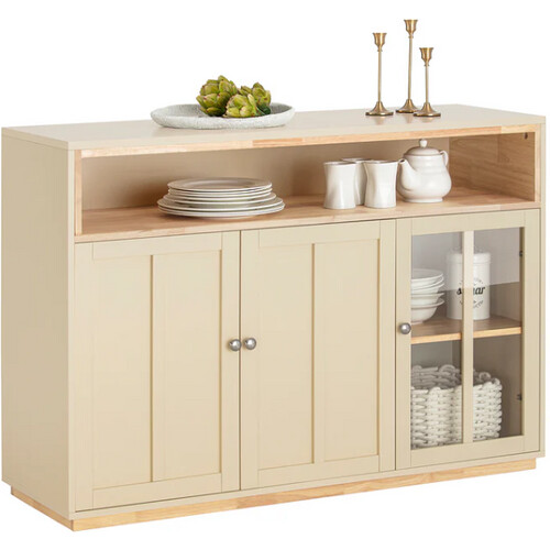 Tweedekans SoBuy Keukenkastje - 3 Deuren - Max. 70 kg - 120 x 40 x 85 cm - Beige
