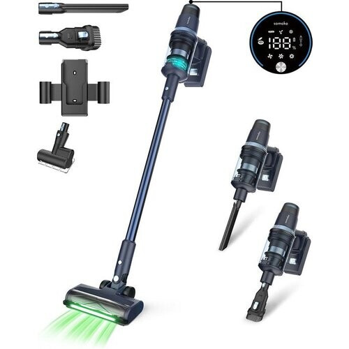 Tweedekans Steelstofzuiger CleanDetect 450W - Kruimeldief - Draadloos - 4 Opzetstukken - Stofzuiger - Zonder zak op accu - Samako