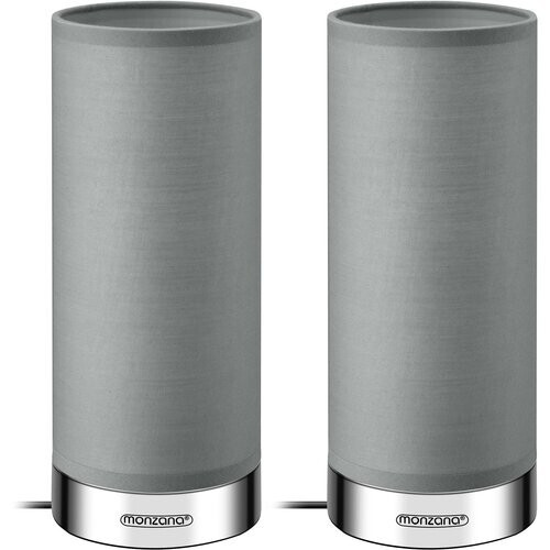 Tweedekans Monzana Tafellamp 2 Stuks LED – Dimbaar E14 - Chroom Grijs