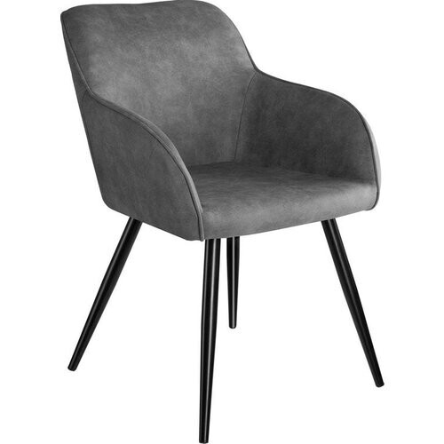 Tweedekans tectake - Stoel Marilyn stof grijs / zwart SKU: 403666